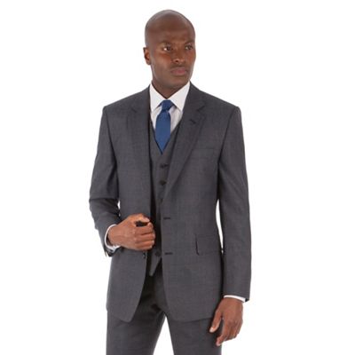 Hammond & Co. by Patrick Grant Blue with rust check 2 button front tailored fit st james suit jacket